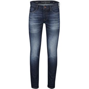 Cast Iron jeans riser slim donkerblauw effen denim