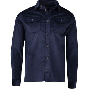 Paul & Shark overshirt donkerblauw effen dubbele borstzak wijde fit