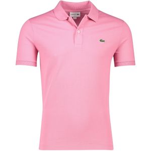 Lacoste polo slim fit roze effen 100% katoen