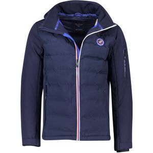 New Zealand winterjas blauw effen rits normale fit afneembare capuchon