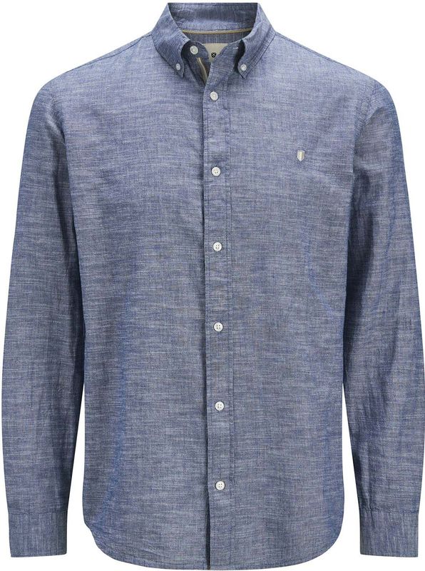 Jack&Jones casual linnen overhemd blauw