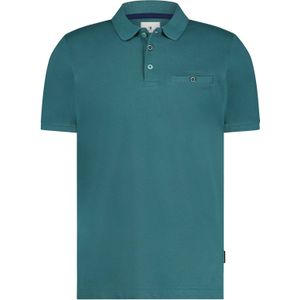 Poloshirt State of Art wijde fit turquoise effen