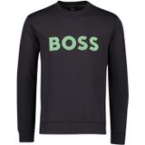 Katoenen Hugo Boss sweater Salbo ronde hals zwart