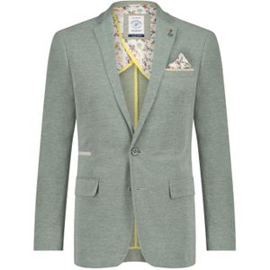 Groen gemêleerd A Fish Named Fred colbert katoen slim fit