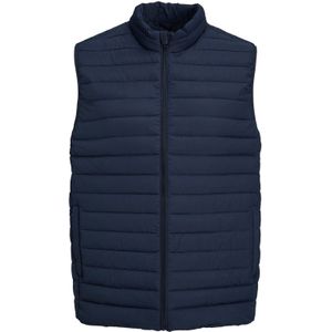 Bodywarmer Jack & Jones donkerblauw effen rits normale fit