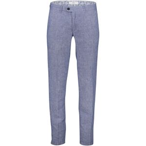 Brax broek blauw gemeleerd linnen normale fit