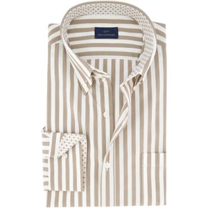 Paul&Shark overhemd camel gestreept button-down