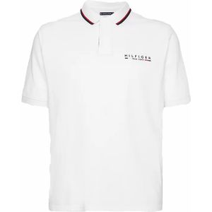 Big & Tall Tommy Hilfiger polo normale fit wit effen katoen 1 knoops