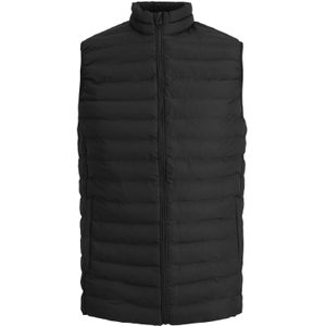 Jack & Jones bodywarmer zwart effen ritssluiting normale fit