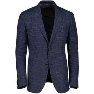 Donkerblauw gemêleerd wol slim fit Dressler colbert 2 knopen