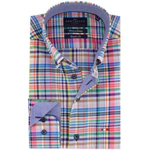 Portofino casual overhemd wijde fit multicolor geruit katoen