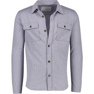 Born With Appetite casual overshirt normale fit blauw wit geruit