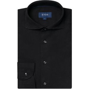Zwart slim fit Eton business overhemd effen