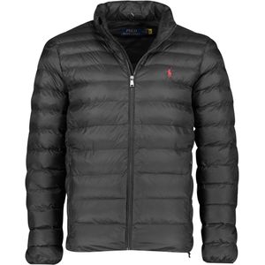 Polo Ralph Lauren Big&Tall winterjas zwart effen rits normale fit