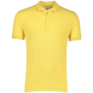 Lacoste polo normale fit fel geel effen katoen Regular Fit