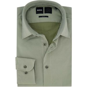 Boss Black P-Hank overhemd groen slim fit effen