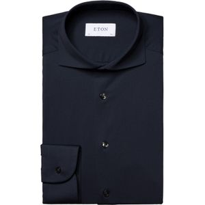 Eton overhemd navy Four-Way Stretch contemporary fit