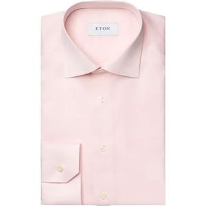 Eton overhemd effen roze slim fit Signature Twill