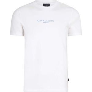Cavallaro t-shirt wit effen slim fit katoen