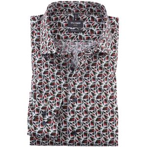 Olymp business overhemd Luxor Modern Fit normale fit rood met print