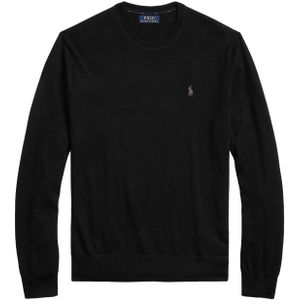 Polo Ralph Lauren Big & Tall trui ronde hals zwart effen 100% wol