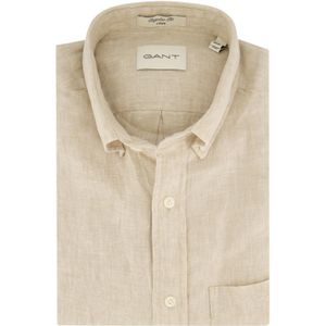Gant casual overhemd Regular Fit beige effen 100% linnen
