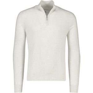 Witte State of Art trui katoen half zip