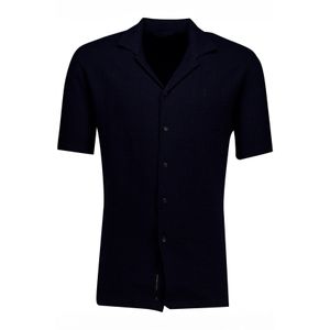 Butcher of Blue overhemd korte mouw donkerblauw