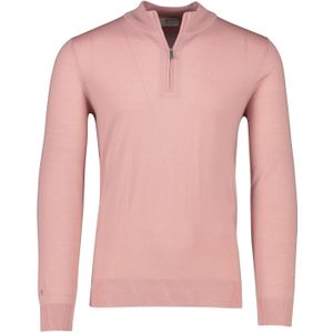 Thomas Maine merinowol trui half zip roze