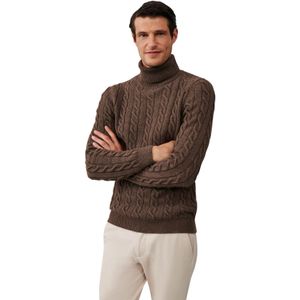 Cavallaro - Slim Fit Coltrui - Bruin - Katoen/Wol Mix