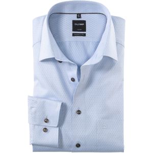 Olymp zakelijk overhemd normale fit lichtblauw met print