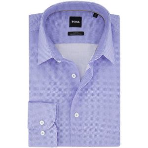 Overhemd Hugo Boss H-HANK slim fit lichtblauw geprint katoen