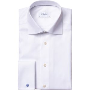 Eton overhemd effen wit slim fit katoenen