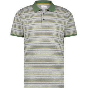 Poloshirt State of Art grijs met groen gele strepen