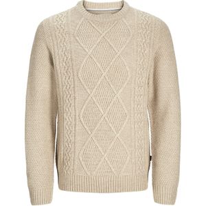 Jack&Jones Plus Size knitted trui beige effen