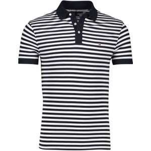 Tommy Hilfiger polo wit gestreept katoen 3-knoops