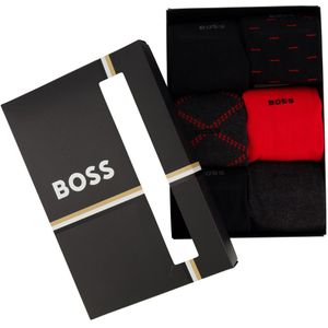 Hugo Boss sokken rood/zwart geprint katoen 6-pack