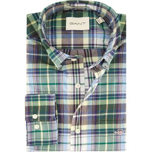 Gant overhemd groen geruit button down Regular Fit