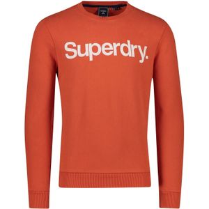 Oranje sweater met opdruk