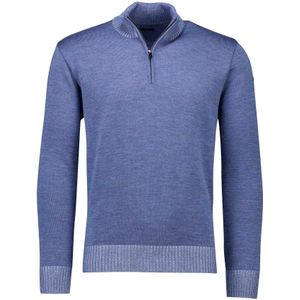 Paul&Shark wollen halfzip trui blauw effen wijde fit