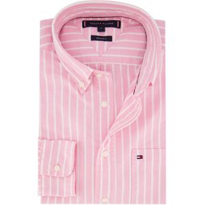 Tommy Hilfiger Regular Fit overhemd roze gestreept