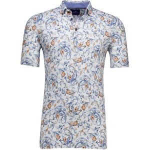 Katoenen Eden Valley polo extra lang normale fit wit print