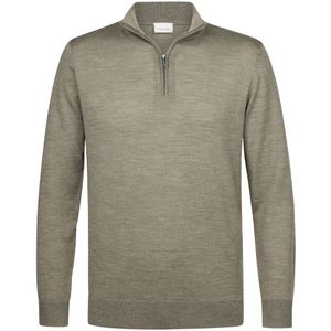 Profuomo trui half zip groen gemeleerd normale fit