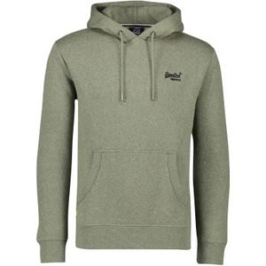 Superdry hoodie groen gemêleerd buidelzak slim fit