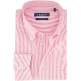 Roze Ledub overhemd mouwlengte 7 gestreept katoen