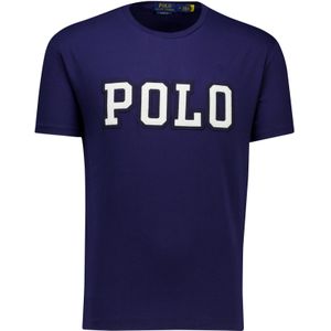 Polo Ralph Lauren - T-shirt - Blauw - Katoen - Crewneck met Logo Borduurwerk