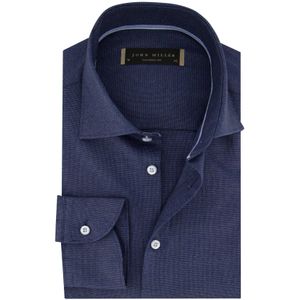 Overhemd John Miller Tailored Fit mouwlengte 7 donkerblauw