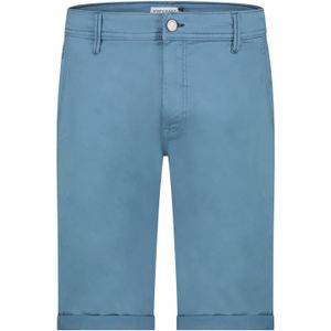 State of Art korte broek blauw effen katoen wijde fit