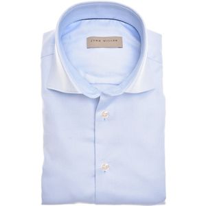John Miller overhemd mouwlengte 7 Tailored Fit lichtblauw