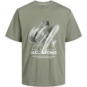 Jack & Jones t-shirt opdruk groen Plus Size ronde hals